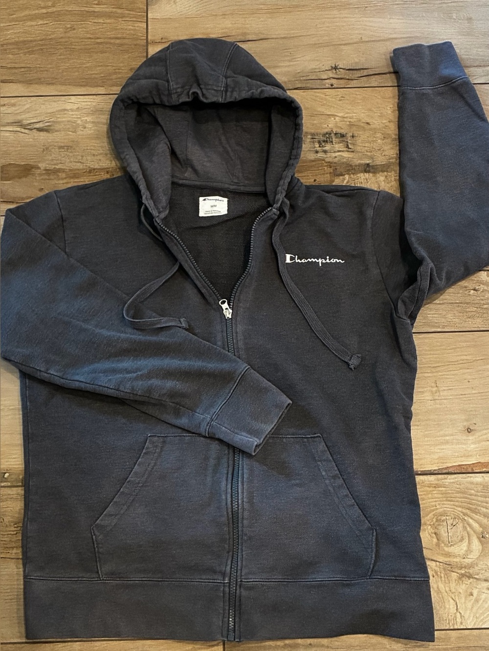 Champion Men's heavyweight Zip-Up Hoodie - Dark Gray size medium